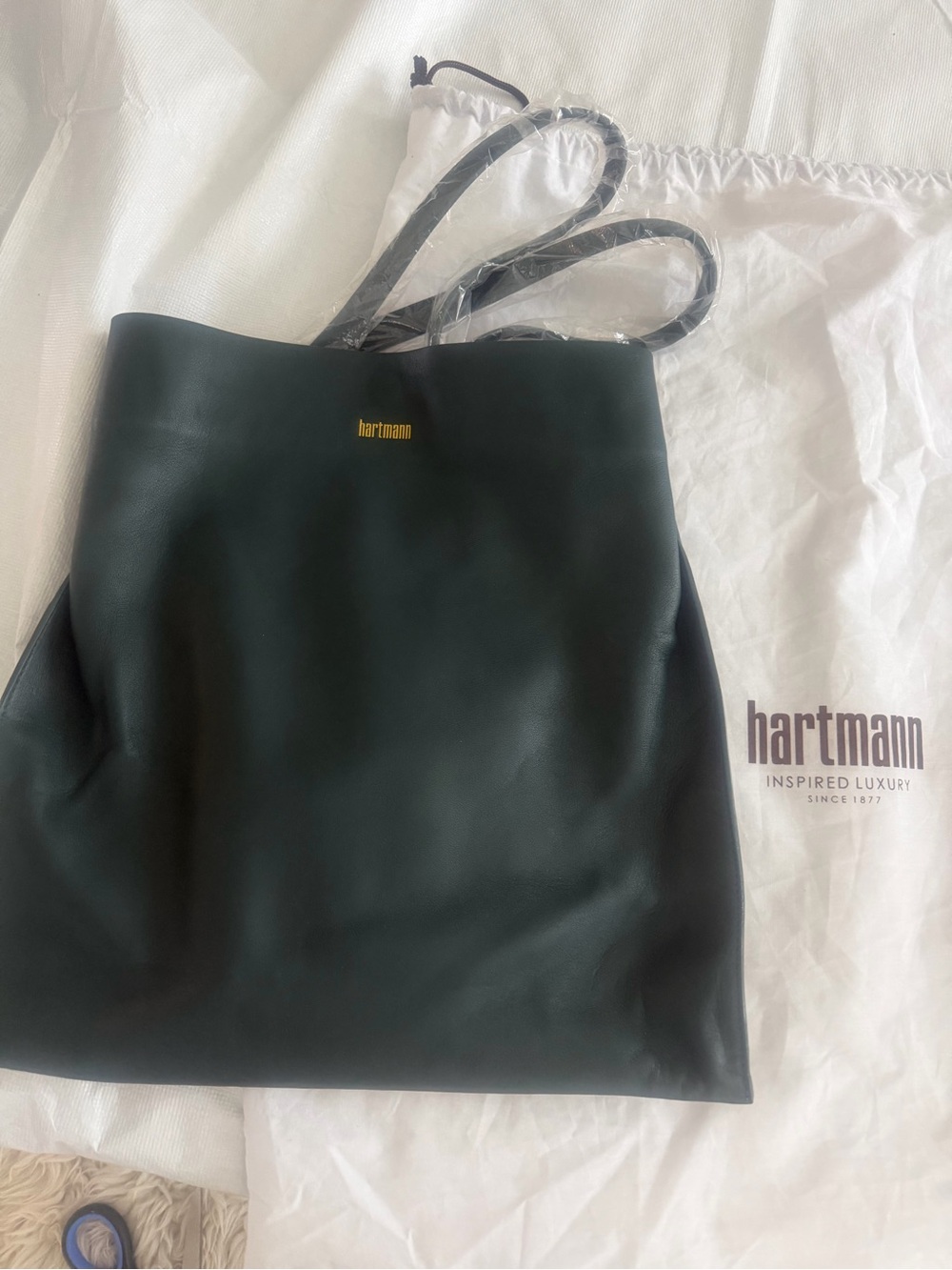 Hartmann Women's Black Leather Tote - Smooth Minimalist Design